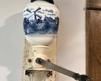 Vintage Delft  coffee grinder 
