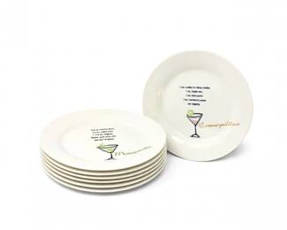 49 LibbeyCocktailRecipePlatesSetMargaritaCosmopolitan