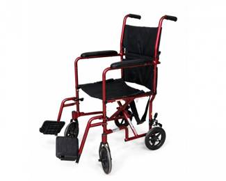 104 LightweightTransportWheelchairFoldingMobilityChairwFootrests