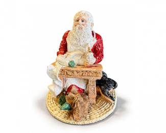 15 VintageLegendofSantaClausCheckingHisListFigurinewDogs