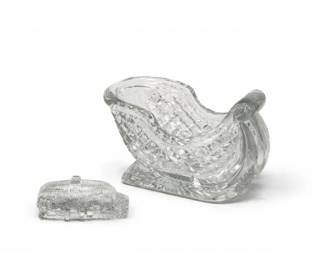 53 VintageCrystalSleighDishWaterfordCottage