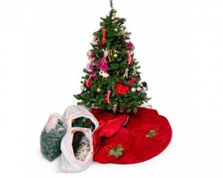 63 PreLitArtificialTreewVintageOrnamentsHolidayLightsBundle