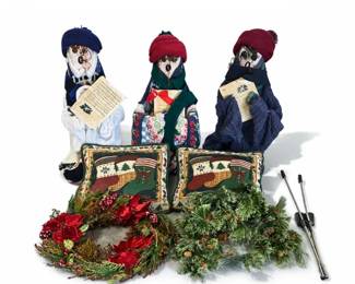 47 VintageStyleChristmasCarolerFiguresWreathsHolidayDecorLot