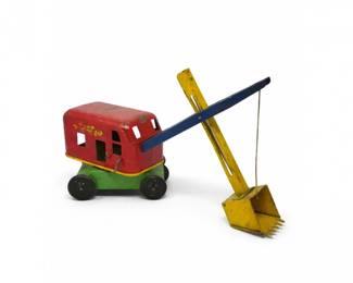 99 1930sWyandotteTinConstructionToyCraneExcavatorPressedSteel