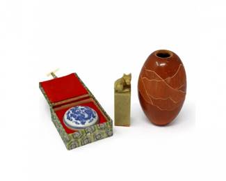 100 VintageChineseInkKitPotterySealStampLot