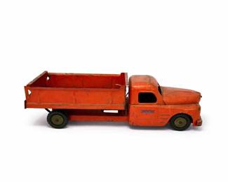 43 VintageStructoPressedSteelDumpTruckRedMetalToy1940s1950s
