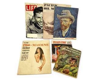 74 VintageMagazinesEphemeraSciFiLifeArtLotSet