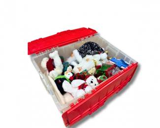 66 VintageChristmasDecorLotNativitySnowmanPlushMysteryBox