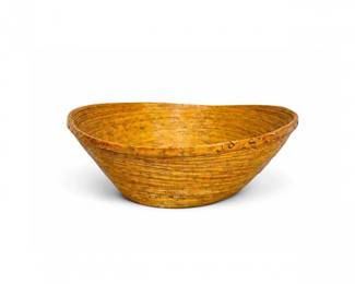 79 VintageCoiledPaperBasketBowlFolkArtDecor