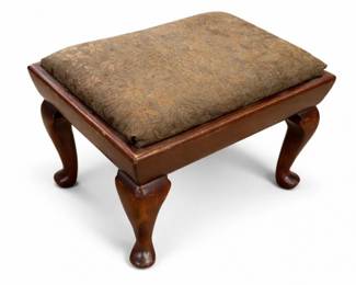 29 VintageQueenAnneWoodFootstoolOttomanStool