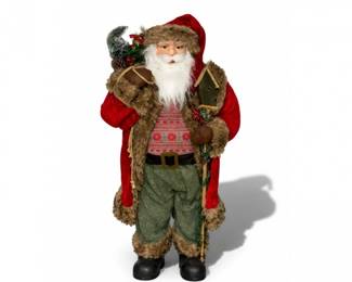 85 VintageSantaFigureWoodlandChristmasDecorLarge