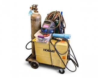 20 HobartBetaMIGWelderOxyAcetyleneTorchSetupwTanksMore