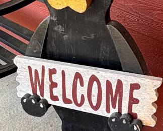 Larger Welcome Wood Bear Sign