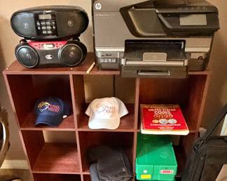 Office printer, portable radio players, plus U.S. Mint coin storage boxes