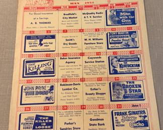 Old 1950's Movie Advertisement from Missouri