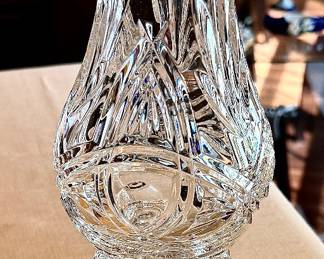 Pristine Waterford Crystal 2 pice Candle lamp holder + original box