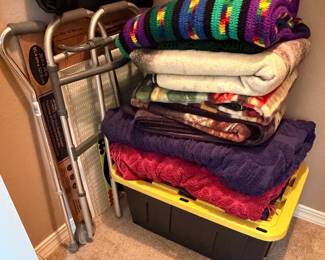 Group of nice clean bed throws and covers