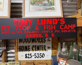 Original sign from Tiny Lund's restaurant.