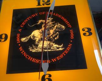SILENT BID ITEM #6.  Rare 1966 Mint Winchester Arms Pam clock.