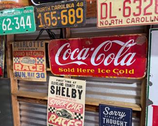 Multiple vintage signs