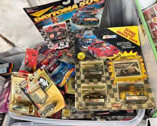 Box of collectible diecast cars