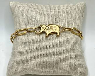 14K Gold Elephant Bracelet — 7 1/2” — Fine Jewelry — Imperfect