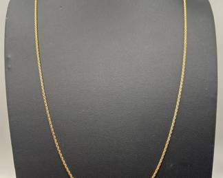 Classic 14K Gold Necklace — Wheat Chain — Fine Jewelry
