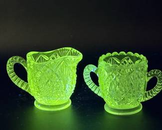 Mini EAPG Creamer & Sugar Bowl