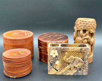 Wooden & Stone Souvenirs Lot