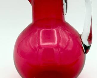 Victorian Style cranberry glass water jug