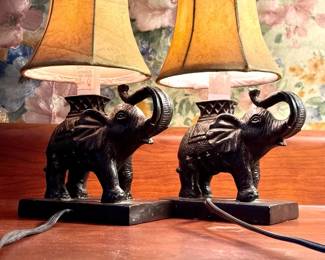 (2) Elephant Mini Lamps