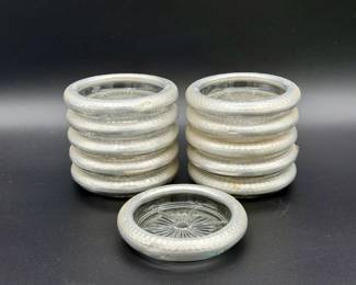 (11) Hammered Aluminum Rim Coasters