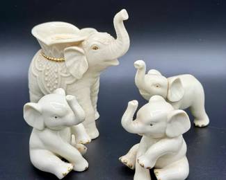 (4) Lovely Lenox Elephant Figurines