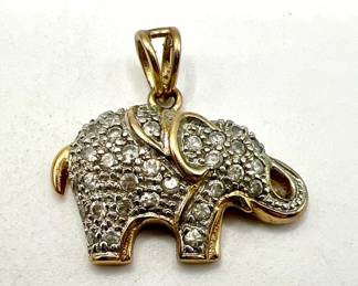 925 Elephant Pendant — Gold Vermeil Jewelry