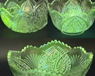 (3) Large Antique Serving Bowls