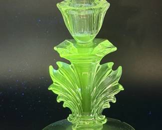 (2) Fostoria Baroque Art Deco Style Candlestick Holders