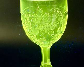 King & Son Bleeding Heart Water Goblet EAPG