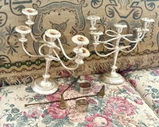 (2) Silver Toned Candelabras