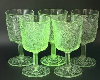 (5) Antique Water Goblets