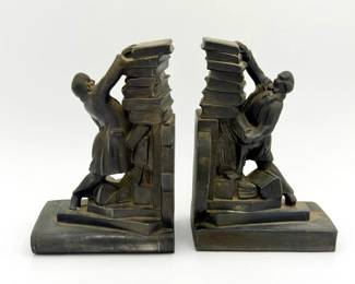 Antique Library Stack Bookends