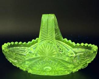 Vintage Glass Button & Starburst Basket