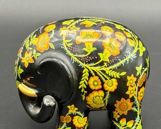 Lenox Princeton Gallery black floral elephant figurine