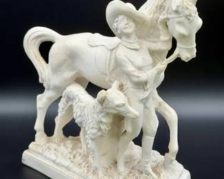 Vintage Horse, Dog & Woman Figurine