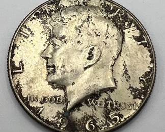 Silver 1965 Kennedy Half Dollar Coin