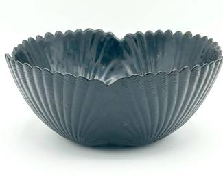 vintage Arcoroc black glass Seashell serving bowl