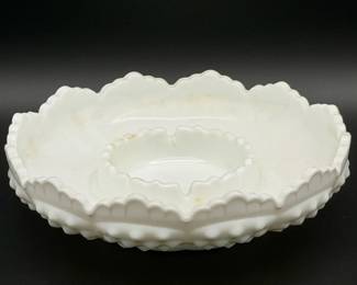 Fenton Milk Glass Hobnail Serving Dish