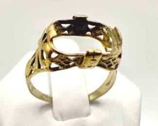 10K Gold Ring Setting — Size 6 1/4