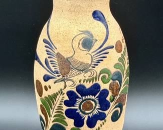 vintage Tonala pottery vase from Mexico