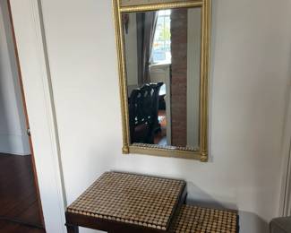 Nesting tables and custom painted french style mirror