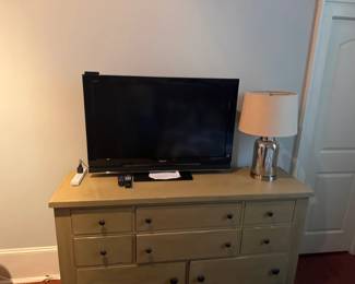 Hand painted dresser and Bravia TV